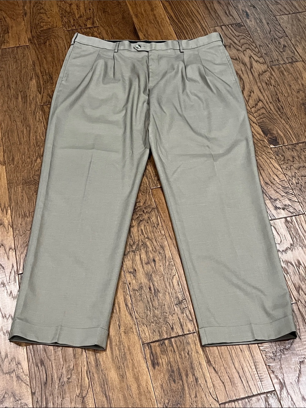Savane Men's Pleated Dress Pants -Dark khaki